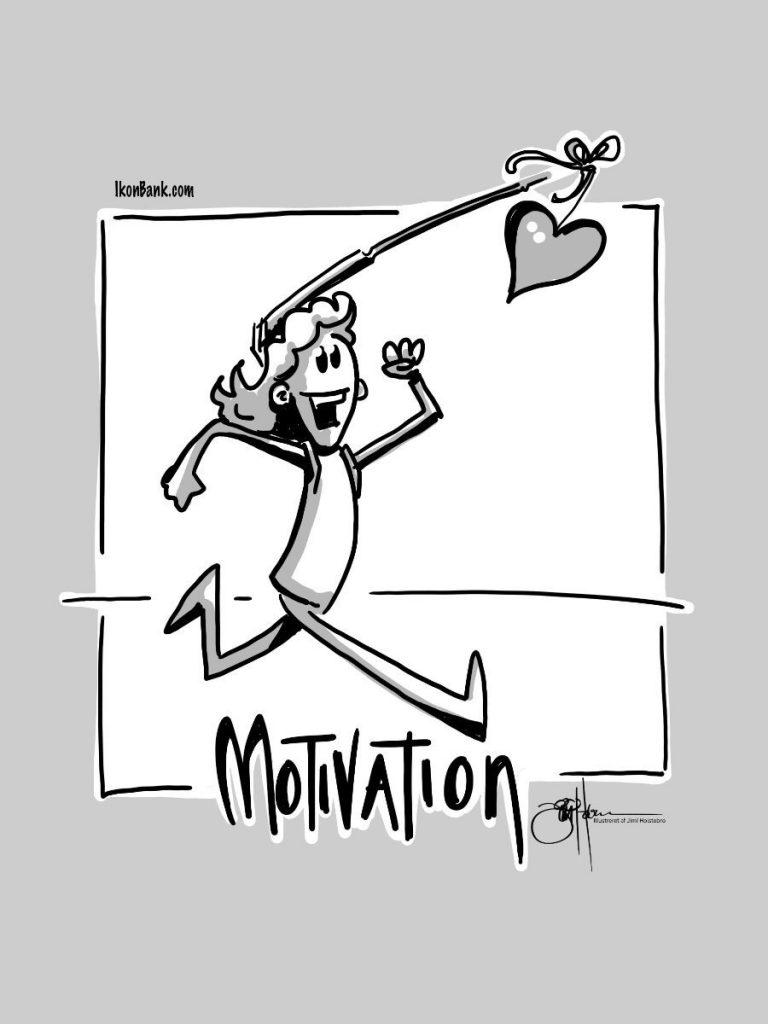 tegning motivation til træning af Jimi Holstebro illustrator